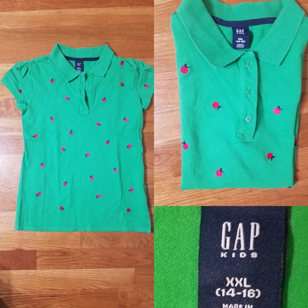 Gap girls 3 button apple polo